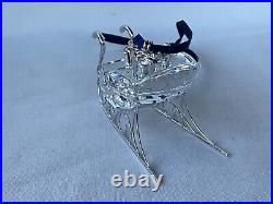 Swarovski Crystal Holiday Christmas Sleigh Ornament Rhodium Runners # 718995 NIB