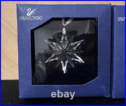 Swarovski Crystal Lot Of 4 Little Snowflakes & Little Stars Christmas Ornaments