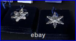 Swarovski Crystal Lot Of 4 Little Snowflakes & Little Stars Christmas Ornaments