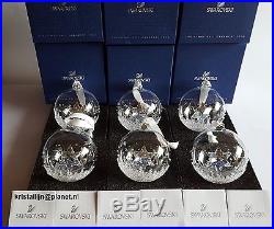 Swarovski Crystal, Lot of 6 x 2014 Christmas Ball Ornament, Art No 5059023