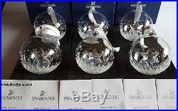 Swarovski Crystal, Lot of 6 x 2014 Christmas Ball Ornament, Art No 5059023
