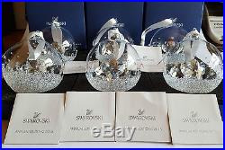 Swarovski Crystal, Lot of 6 x A. E, 2015 Christmas Ball Ornament, Art No 5135821