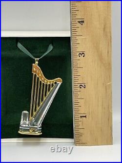 Swarovski'Crystal Memories' Gold Harp Christmas Ornament, Brand New