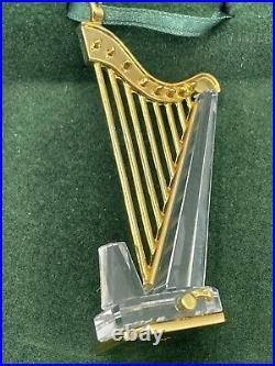 Swarovski'Crystal Memories' Gold Harp Christmas Ornament, Brand New