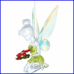 Swarovski Crystal Mint Christmas Ornament Tinker Bell w Poinsettia 5135893 MIB