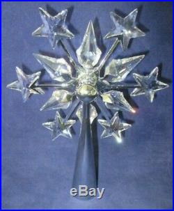 Swarovski Crystal Rhodium Snowflake Shooting Stars Christmas Tree Topper No Box