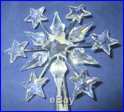 Swarovski Crystal Rhodium Snowflake Shooting Stars Christmas Tree Topper No Box
