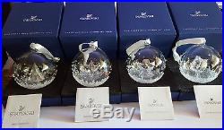 Swarovski Crystal Set of 4 x Christmas Ball Ornaments, 2013 2014 2015 2016