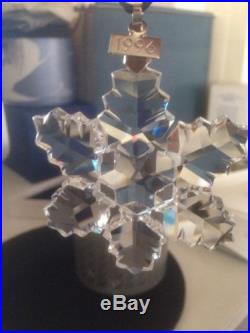 Swarovski Crystal Snowflake Christmas Ornament 1996 NIB with certificate