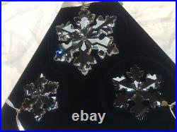 Swarovski Crystal Snowflake Christmas Tree Decoration 2016 Set 3 Large Small New