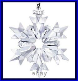 Swarovski Crystal Snowflake Lg Ornament 2017 & 2018 Christmas Star Retired Set 2