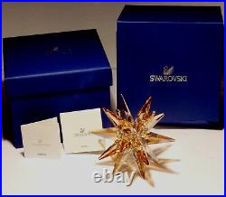 Swarovski Crystal Star Candle Holder Golden Shadow Medium New In Box