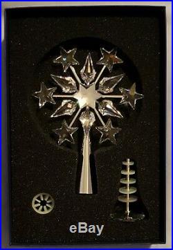 Swarovski Crystal Star Christmas Tree Topper Silver Rhodium Snowflake NEW MINT