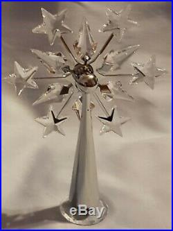 Swarovski Crystal Star Christmas Tree Topper Silver Rhodium Snowflake NEW MINT
