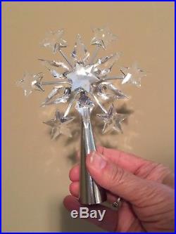 Swarovski Crystal Star Christmas Tree Topper With Rhodium Base