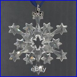 Swarovski Crystal Star Snowflake 2004 Christmas Ornament Rockefeller Center MIB