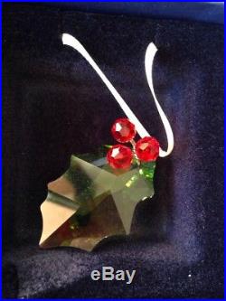 Swarovski Crystal Tree Decoration Holly Leaf Ornament Christmas