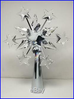Swarovski Crystal Tree Topper Christmas Snowflake Shooting Stars Rhodium Plate