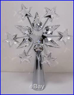 Swarovski Crystal Tree Topper Christmas Snowflake Shooting Stars Rhodium Plate