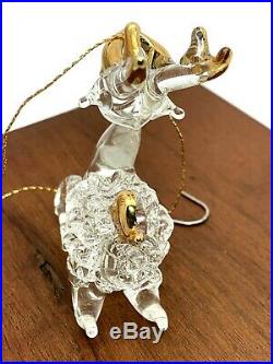 Swarovski Crystals Gold Tone Accent Santa's Reindeer Vintage Christmas Ornament
