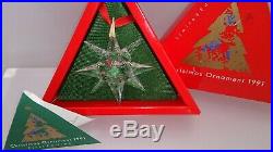 Swarovski European Christmas Ornament 1991 Box Cert 1st Ltd Edition