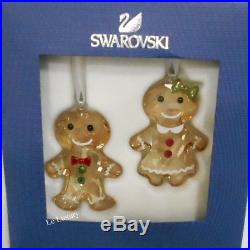 Swarovski Gingerbread Couple Ornament Set, Christmas Crystal authentic 5281766