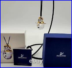 Swarovski Gold Snowman Crystal Christmas Ornament Figurine 665032 in Box COA