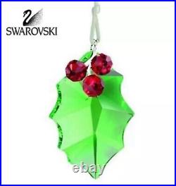 Swarovski Holly Leaf Christmas Holiday Crystal Ornament 5103222 / 870001