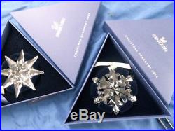Swarovski Large Christmas Ornament Set 13 Stars, 2000-2012 New In Boxes Crystal
