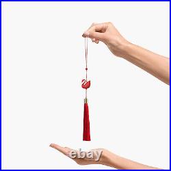 Swarovski Red Crystal Ornament SWAN ORNAMENT With Tassels, Red-5528080 New