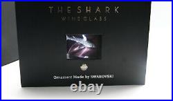 Swarovski Shark Ornament with Two Shark Wine Glasses! Rhodium Montana