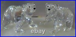 Swarovski Silver Crystal 2011 Polar Bear Cubs Moonlight 1079156 Mint In Box