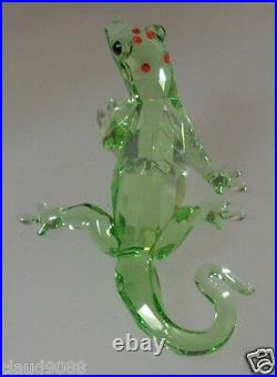 Swarovski Silver Crystal Green Gecko Event 2008 905541 Mint In Tub