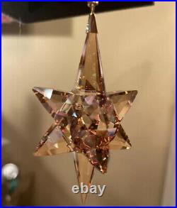 Swarovski Swan Signed Large (4 +)Golden Star Crystal Christmas Ornament