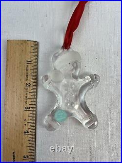 TIFFANY & CO. Christmas Crystal Gingerbread Man Ornament Paperweight RARE