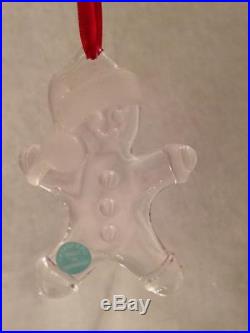 TIFFANY & CO. Crystal Gingerbread Man Christmas Holiday Ornament with Box RARE
