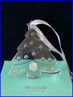 TIFFANY & CO. Crystal Glass Large Draped Christmas Tree Holiday Ornament