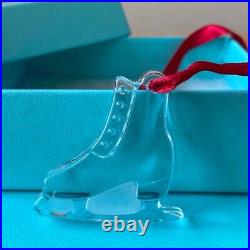 TIFFANY & CO Ornament Crystal Ice Skate Boot Motif Christmas WithBox Pouch Cute JP