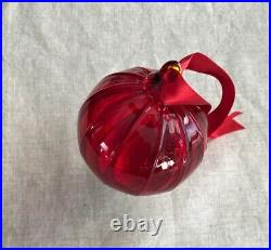 TIFFANY & CO. Red Thame Crystal Glass ball Holiday Christmas Ornament