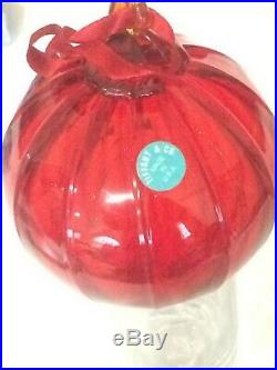 TIFFANY & CO. Red Thame Crystal Glass ball Holiday Christmas Ornament RARE