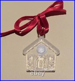 TIFFANY & Co Crystal CHRISTMAS ORNAMENT Gingerbread House NEW in Box VTG Rare