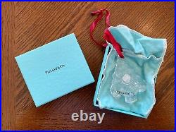 TIFFANY & Co. Crystal Christmas Tree Frosted Ball Ornament Original Pouch&Box