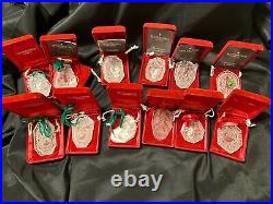 The Complete Set WATERFORD 12 DAYS OF CHRISTMAS CRYSTAL ORNAMENTS (full set)