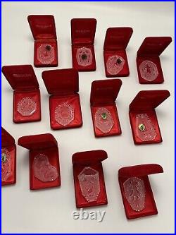 The Complete Set WATERFORD12 DAYS OF CHRISTMAS CRYSTAL ORNAMENTS (12 IN SET)