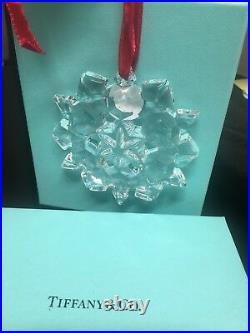 Tiffany & Co. 2011 Snow Flake crystal Ornament 3l x 3w