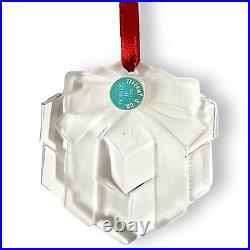 Tiffany & Co 3-inch Lead Crystal Gift Box Christmas Ornament Original Sticker