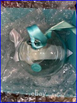 Tiffany & Co Blue Glass Crystal Globe Ball Ornament 2018 RARE New in Box