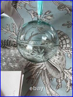 Tiffany & Co. Christmas Ornament Crystal Ball 2018 RARE withdefects