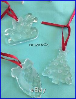 Tiffany & Co. Christmas Ornaments 1994 TREE 1995 PINE CONE 1997 SLEIGH
