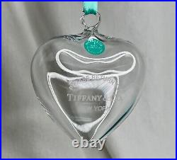 Tiffany & Co. Christmas Puffy Heart Crystal Ornament 88645